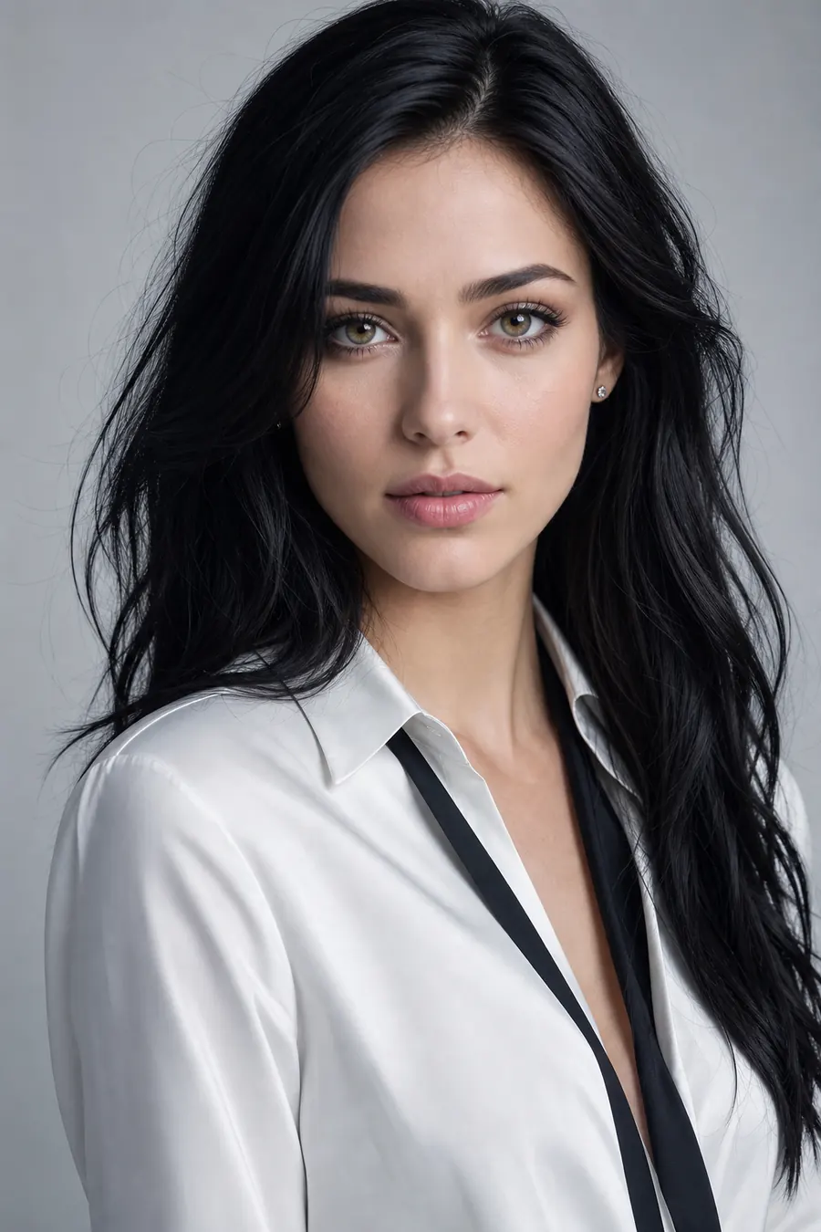 Color analysis for black hair and hazel eyes on light skin, Cool Winter palette